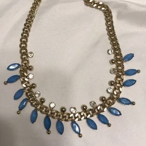 Gold & Blue necklace with Jewels